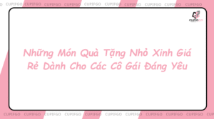 Những Món Quà Tặng Nhỏ Xinh Giá Rẻ Dành Cho Các Cô Gái Đáng Yêu